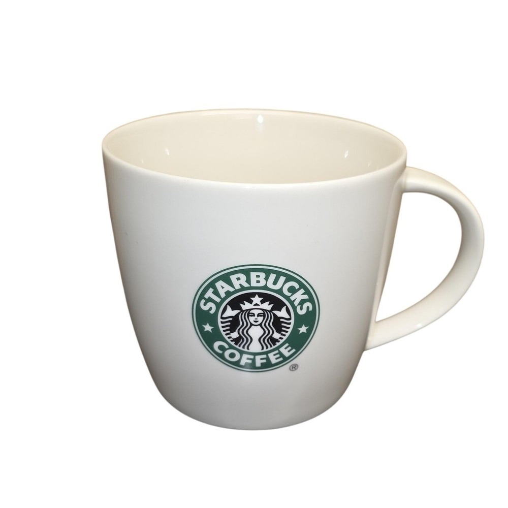 Starbucks 2008 White Bone China Coffee Mug‎ 12oz Classic Siren Logo
